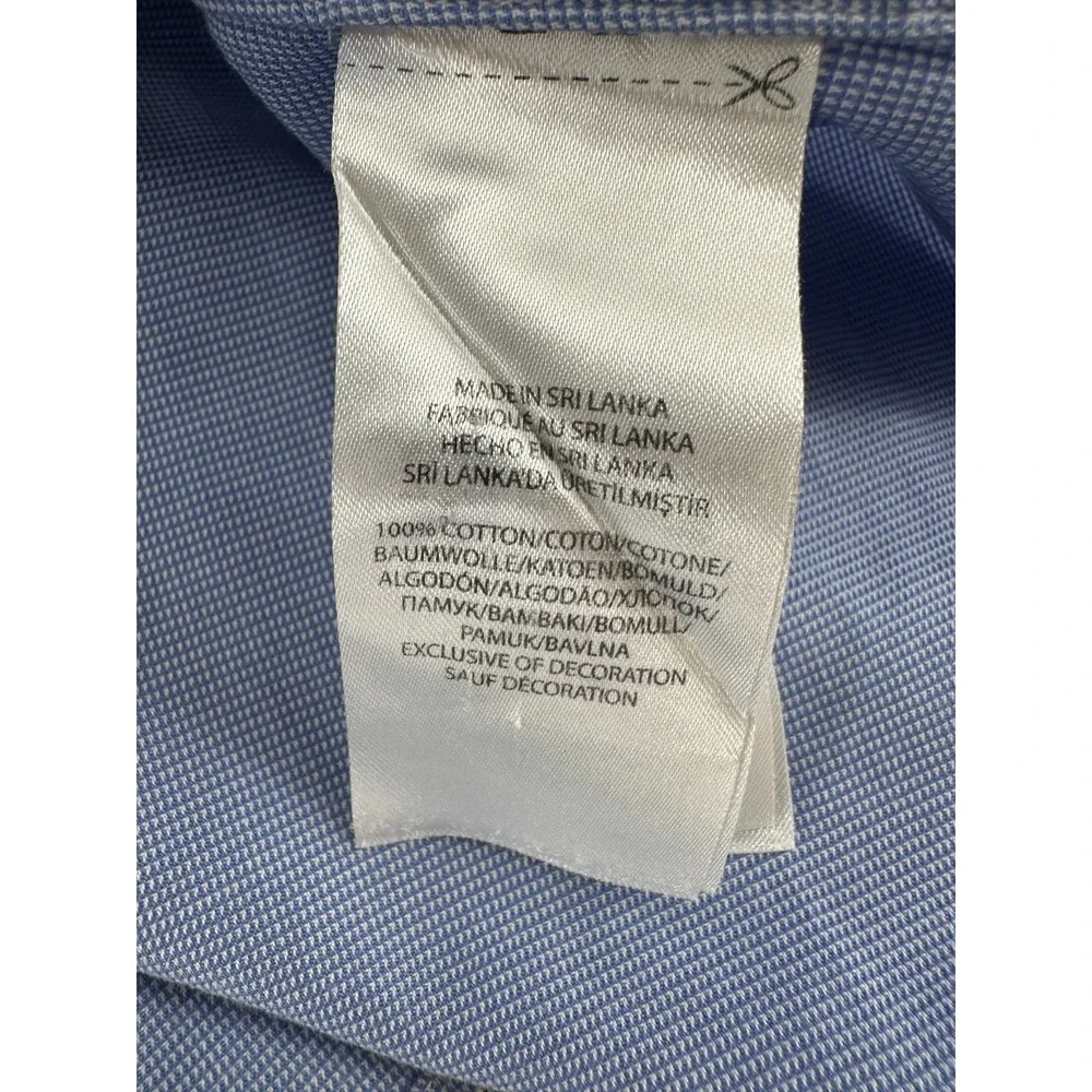 Ralph Lauren Shirt Mens 16 1/2 Blue White Gingham Check LS Button Down Blue Pony